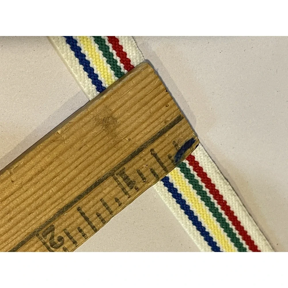 Vintage Striped Colorful Belt Elastic Thin 31.5
